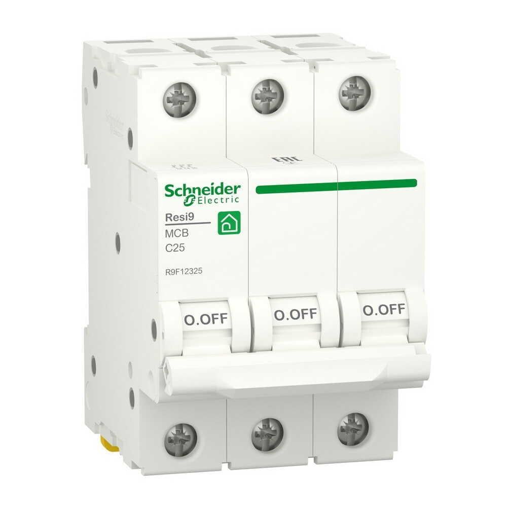 Автоматический выключатель Schneider Electric 6 кА C 3P 25 А Resi9 (R9F12325) Автоматический выключатель Schneider Electric 6 кА C 3P 25 А Resi9 (R9F12325)
