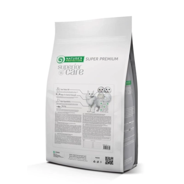Корм сухой беззерновой Superior Care White Cats Grain Free с сельдью для взрослых кошек всех пород с белой окраской шерсти (NPSC47633)