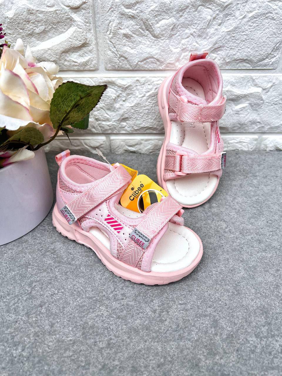 Босоніжки спортивні для дівчинки Clibee 1483 р. 21 13,5 см Рожевий