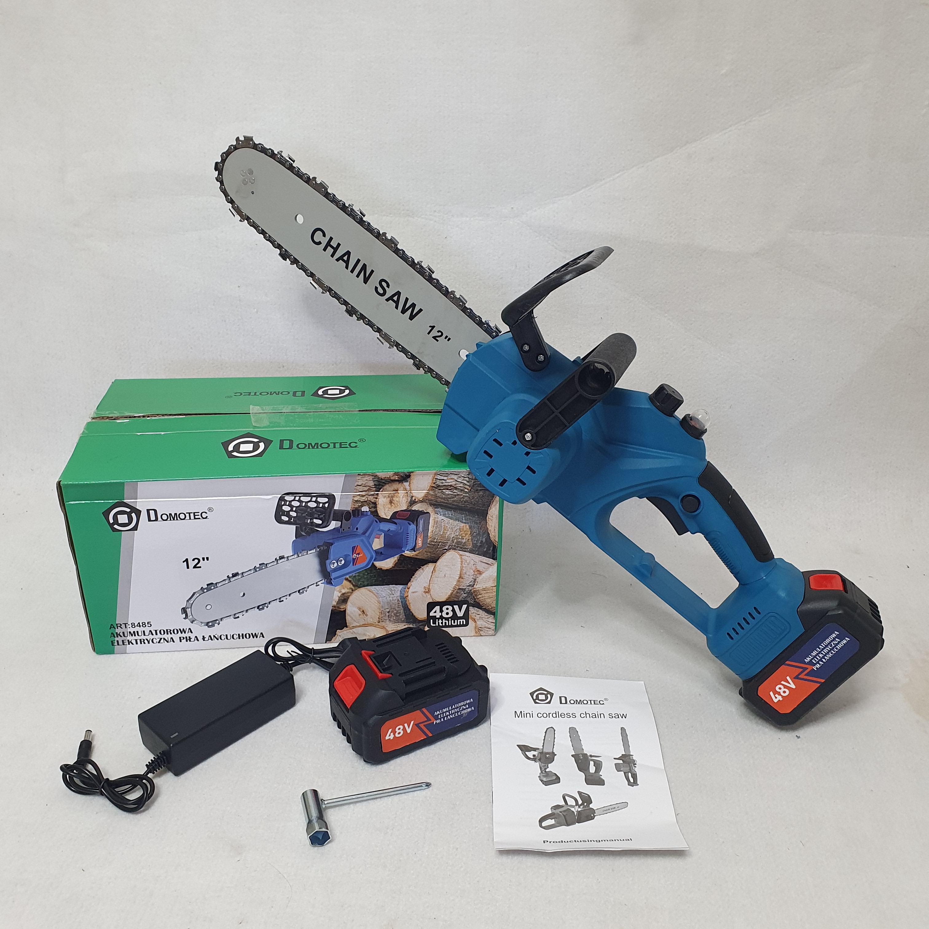 Пила аккумуляторная цепная Domotec Chain с 2 аккумуляторами 12B 48V для обрезки деревьев (Saw -FG-97) - фото 2 Пила аккумуляторная цепная Domotec Chain с 2 аккумуляторами 12B 48V для обрезки деревьев (Saw -FG-97) - фото 2