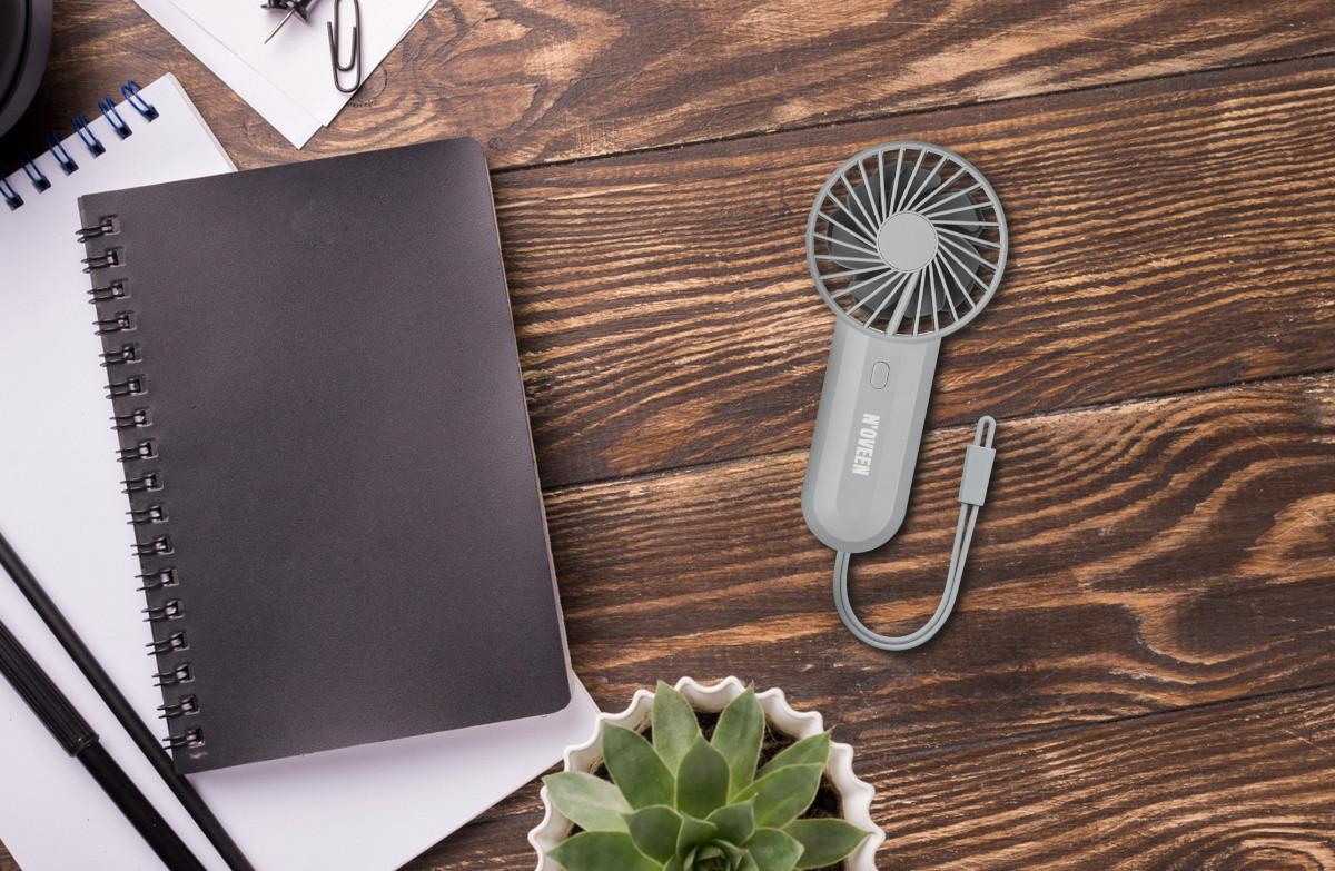 Вентилятор ручний акумуляторний Noveen F220 3 режими швидкості USB 4000 мАг 5 Вт 5200 об/хв 176х85х33,8 мм Сірий (2552651150) - фото 5 Вентилятор ручний акумуляторний Noveen F220 3 режими швидкості USB 4000 мАг 5 Вт 5200 об/хв 176х85х33,8 мм Сірий (2552651150) - фото 5