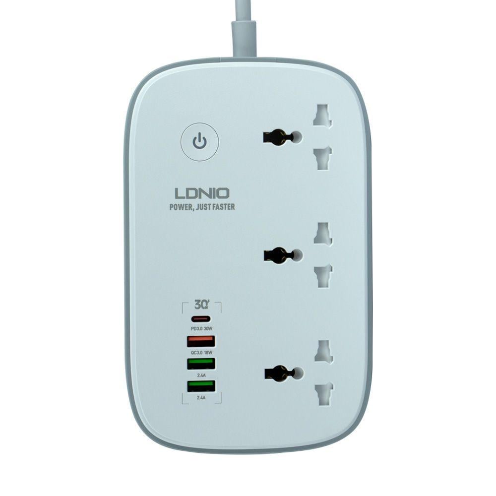 Подовжувач LDNIO SCW3451 3 ports/PD/3USB/1QC3.0/1Type-C/WiFi White (33308450)