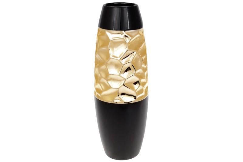 Ваза керамическая BonaDi 733338 38 см Черный с золотым (100249)