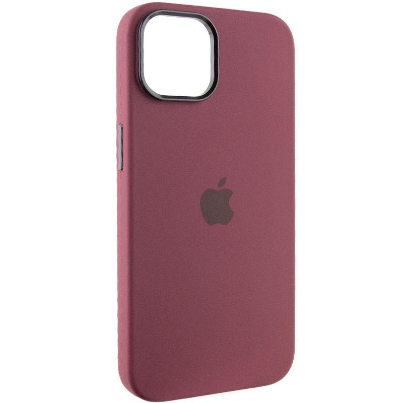 Противоударный чехол Silicone Case Metal Buttons (AA) для Apple iPhone 12 Pro Max (6.7") Бордовый / Plum