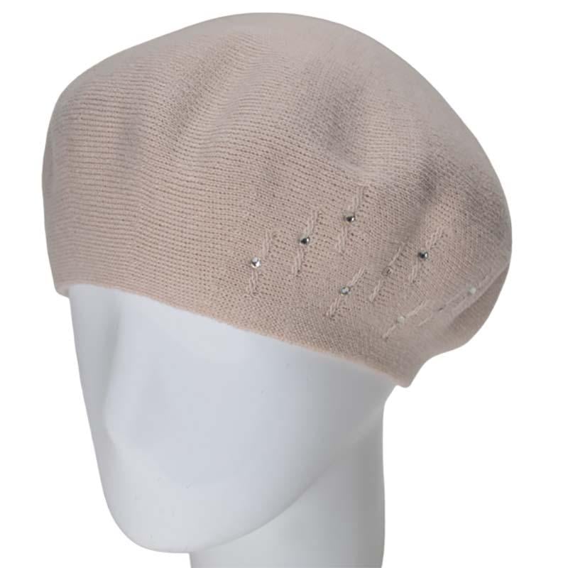 Берет женский Lirus Бисер двойной тонкой вязки Лен (119222)