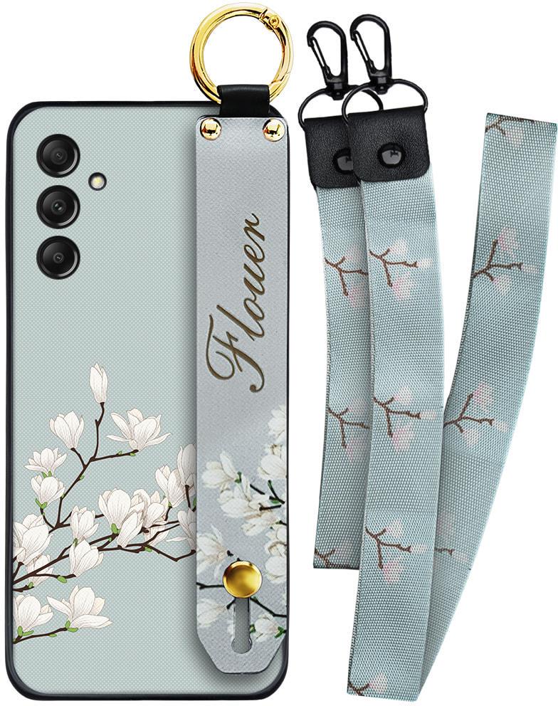 Чохол SHLab Samsung Galaxy A24 A245 Flower White + два ремінці з карабіном (34329)