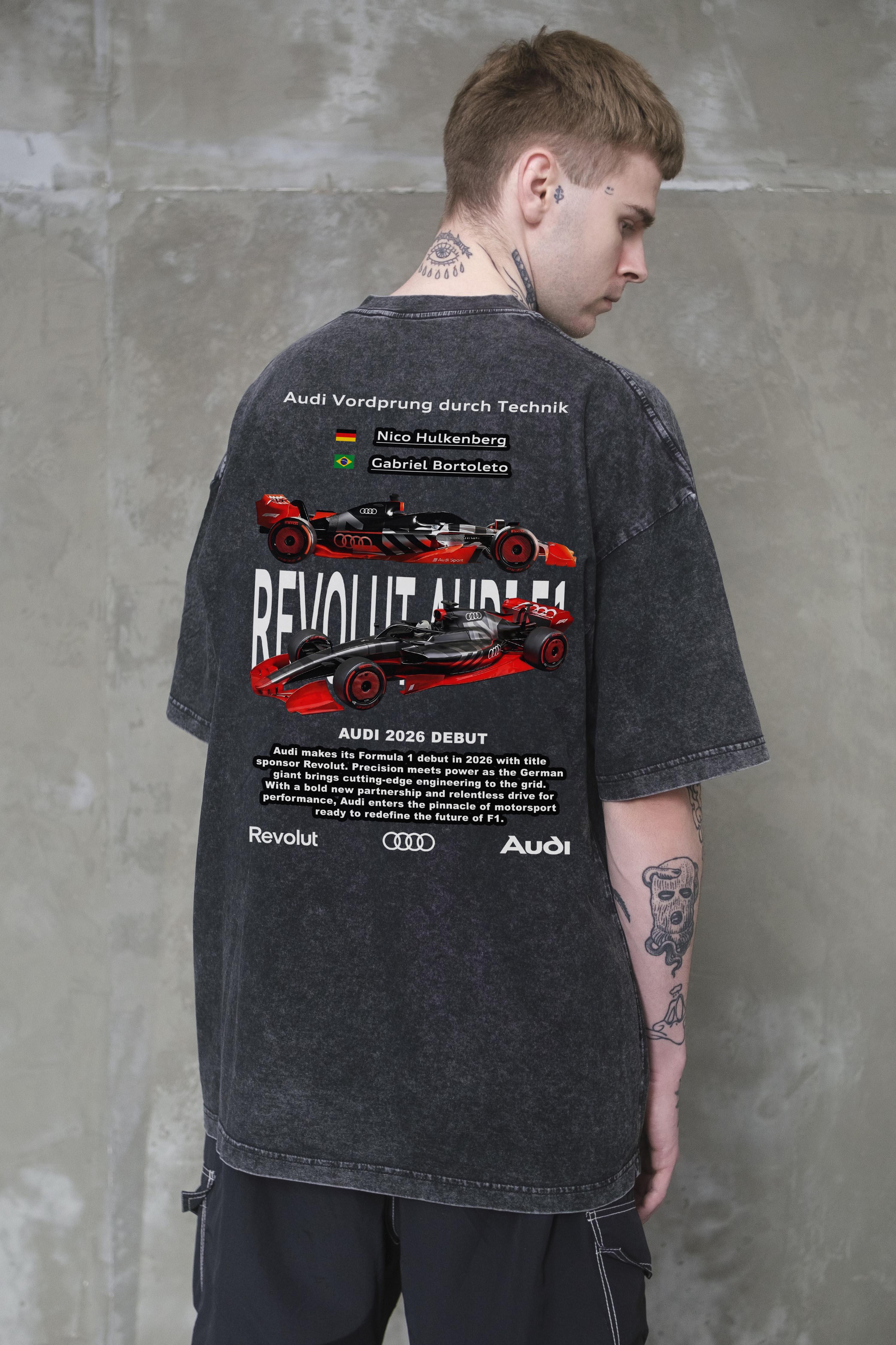 Футболка оверсайз Without Washed Revolut Audi S/M Black (S/M8056376 8056377)