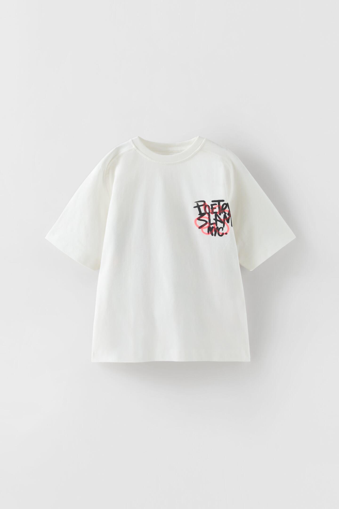 Футболка Zara с принтом граффити для мальчика 140 см Белый (6050676251)