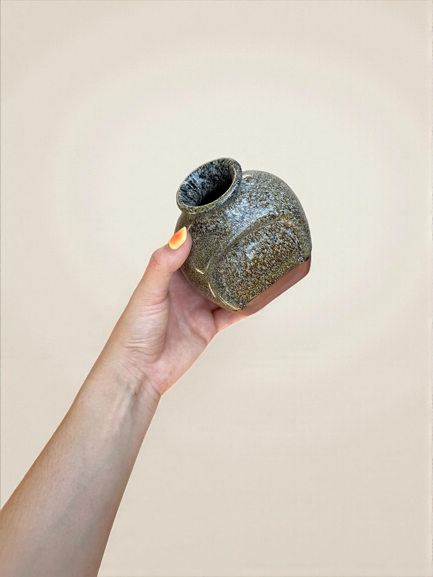 Ваза квадратная ручной работы 9,5 см Желтый (28783219) - фото 4