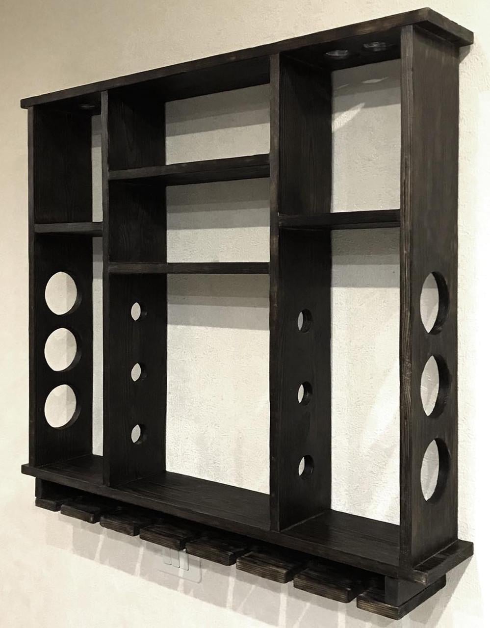 Полка для вина настенная из дерева Сарома Венге (ПНК-010312)