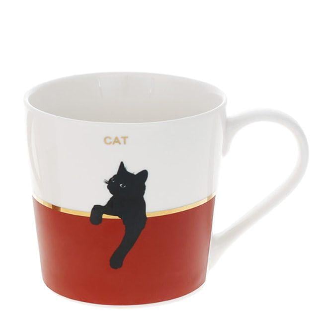 Чашка фарфоровая Flora Черный кот 0,35 л (32675)