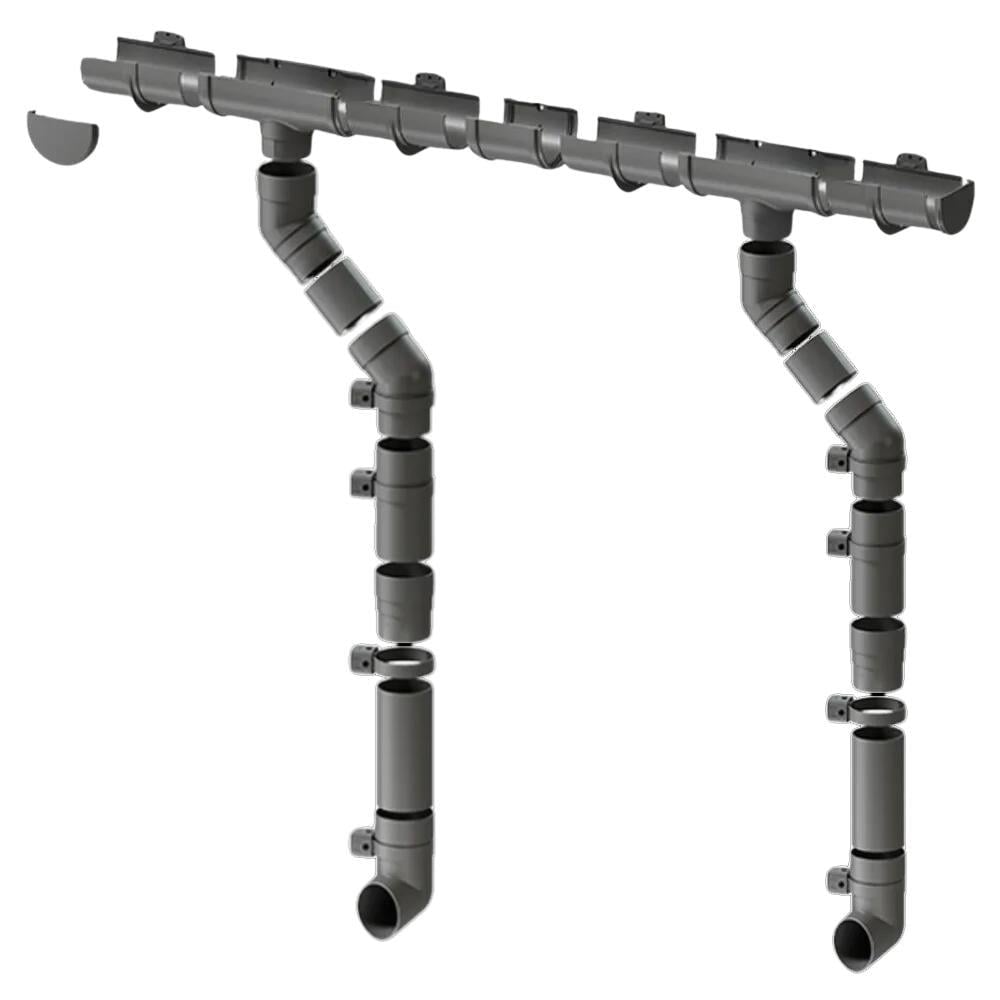 Комплект водостока SIMBUD Premium 12/3 м XL 135/100 Графитовый (5836485)