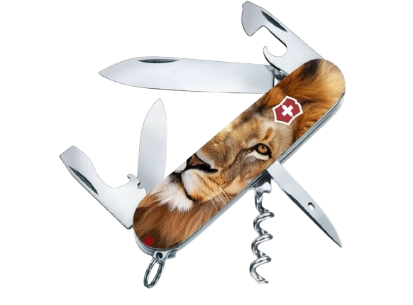 Нож складной многофункциональный Victorinox SPARTAN ANIMAL Лев 13 функций 91x26x14 мм (Vx13603.7_F1010pw)