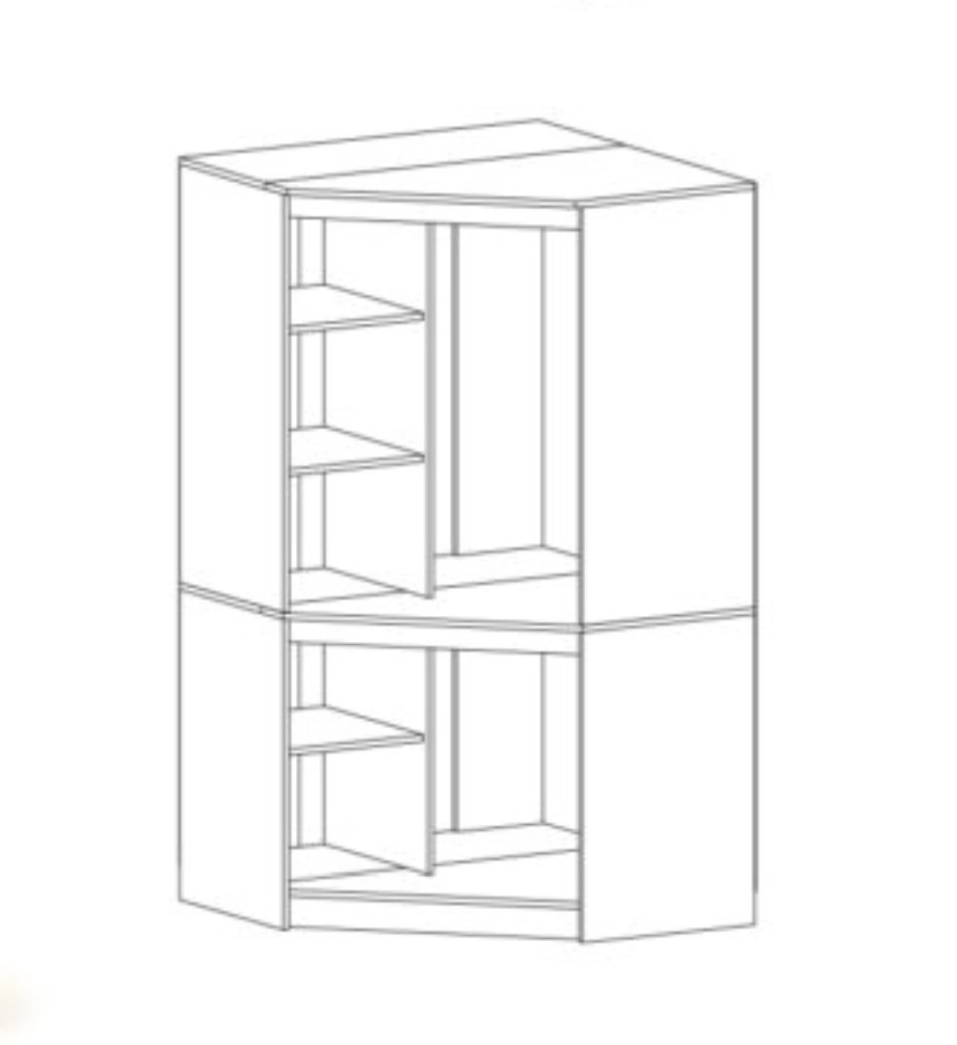 Шафа для речей кутова Mebel Service Бруклін 100х100х179,6 см Білий (28351792) - фото 2 Шафа для речей кутова Mebel Service Бруклін 100х100х179,6 см Білий (28351792) - фото 2