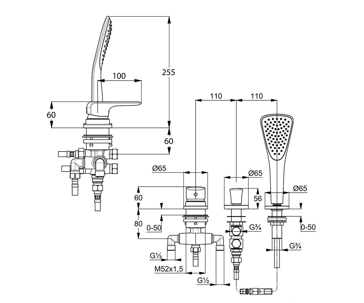 Змішувач на борт ванни KLUDI AMEO 414480575 - фото 2 Змішувач на борт ванни KLUDI AMEO 414480575 - фото 2