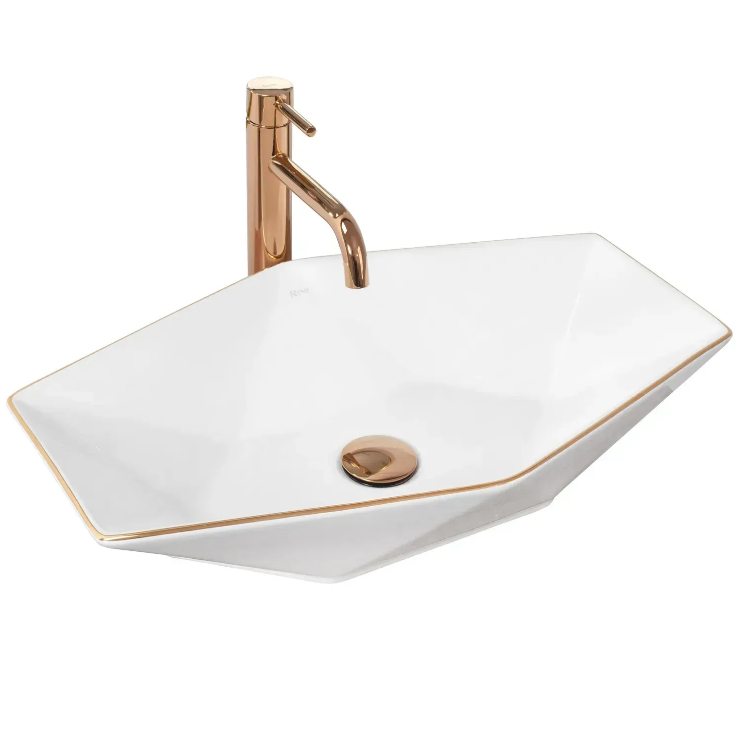 Умивальник накладний Rea Vegas асиметричний 570x370 мм Білий (RM-REA-U5605) Умивальник накладний Rea Vegas асиметричний 570x370 мм Білий (RM-REA-U5605)