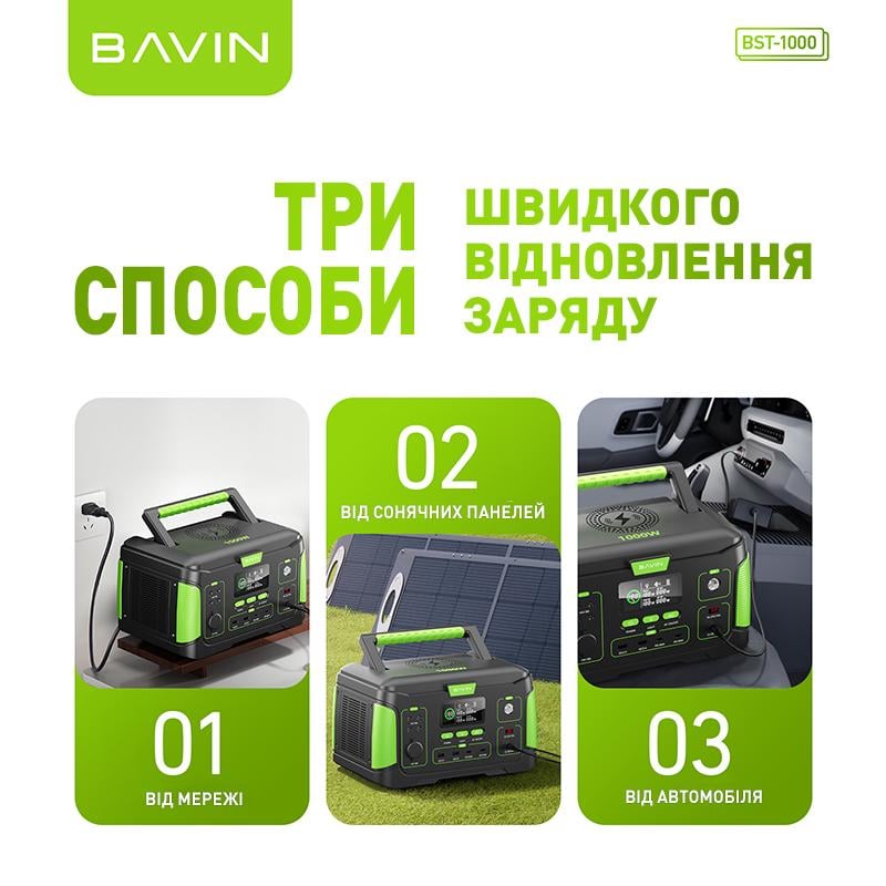 Зарядное устройство для BAVIN BST-1000 1000 Вт 808 Вт/ч Black/Green (BST-1000-BGR) - фото 8