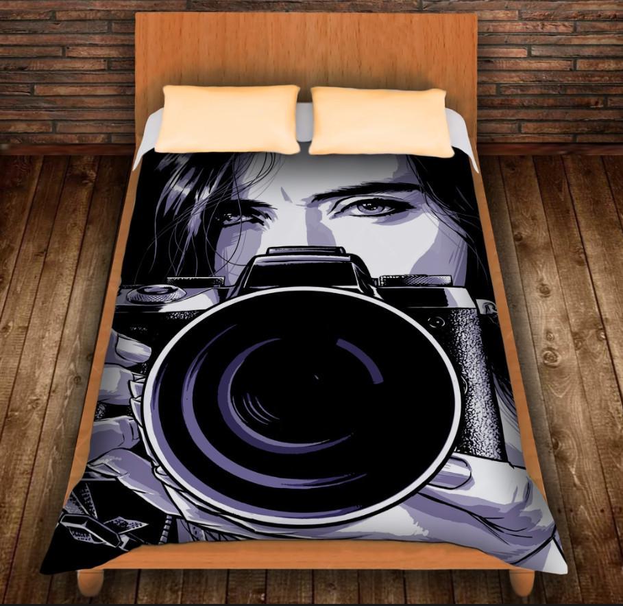 Плед с 3D принтом Джессика Джонс с фотоаппаратом 150х200 см (epi_0236)