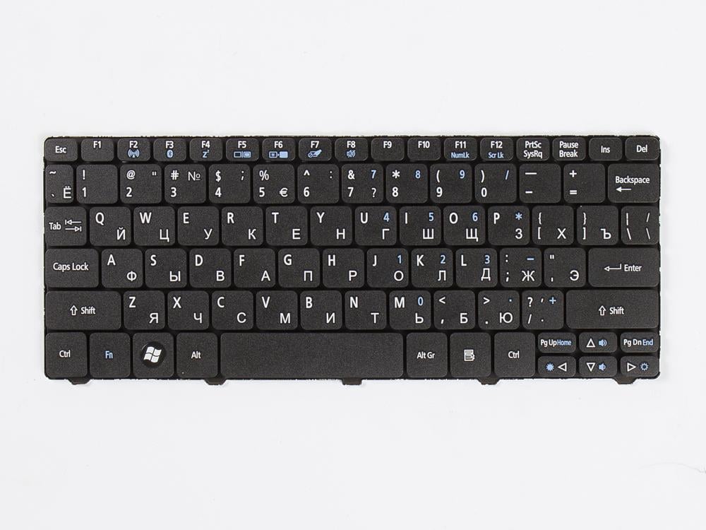 Клавиатура для ноутбука ACER Aspire One D255/D260/D270/Happy/eMachines 350/355 RU/EN Black