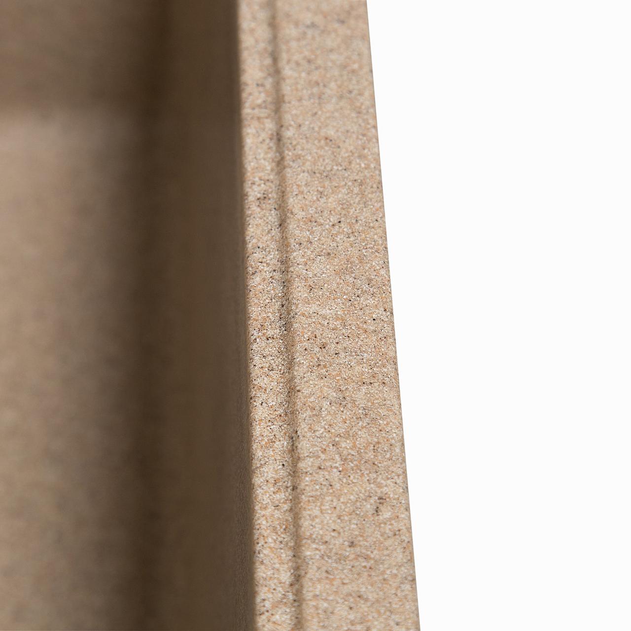 Мойка кухонная Крафт с крыльями из искусственного камня Песочный (1570457814) - фото 3