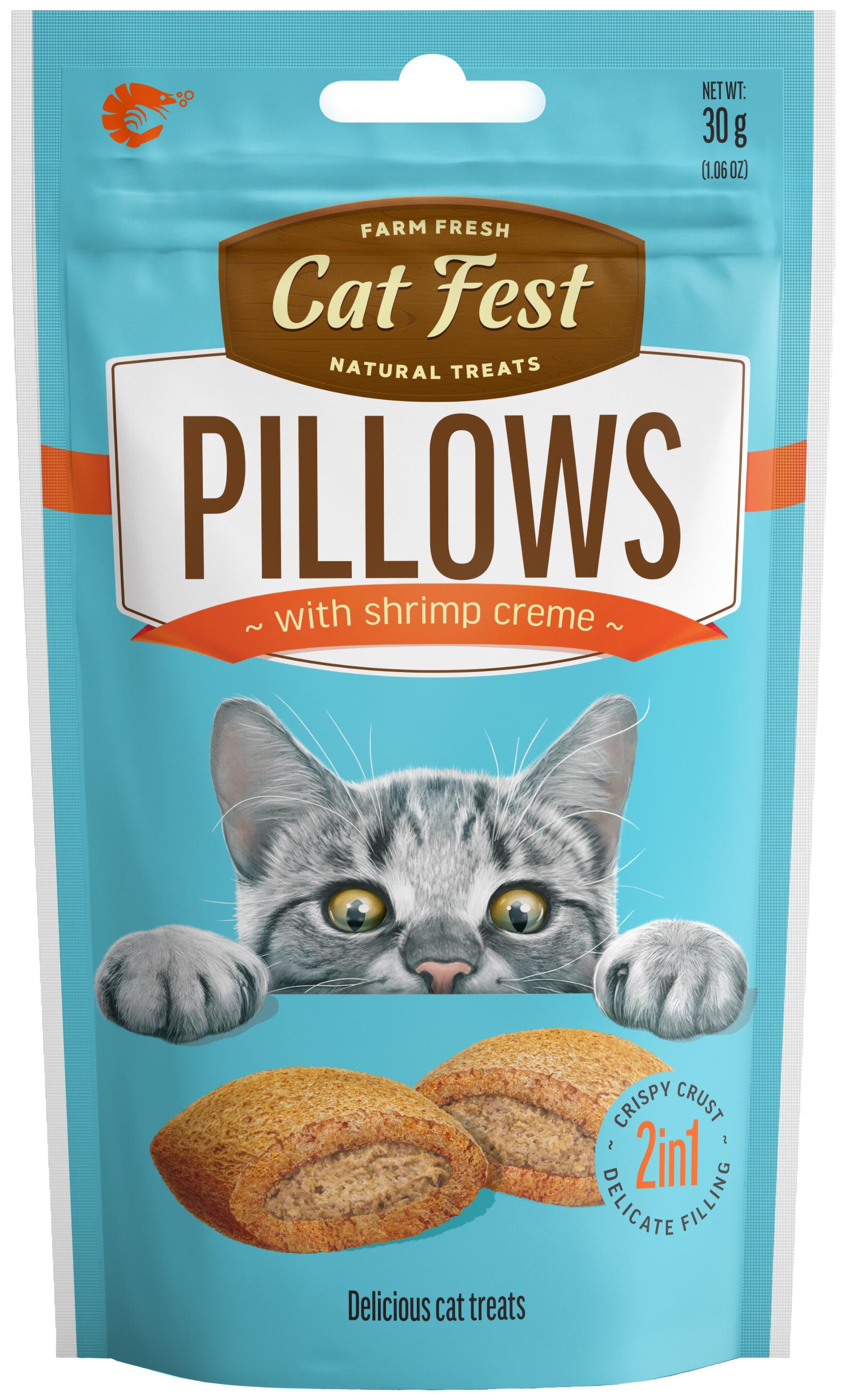 Ласощі для котів Cat Fest подушечки з кремом креветки 30 г (8973)