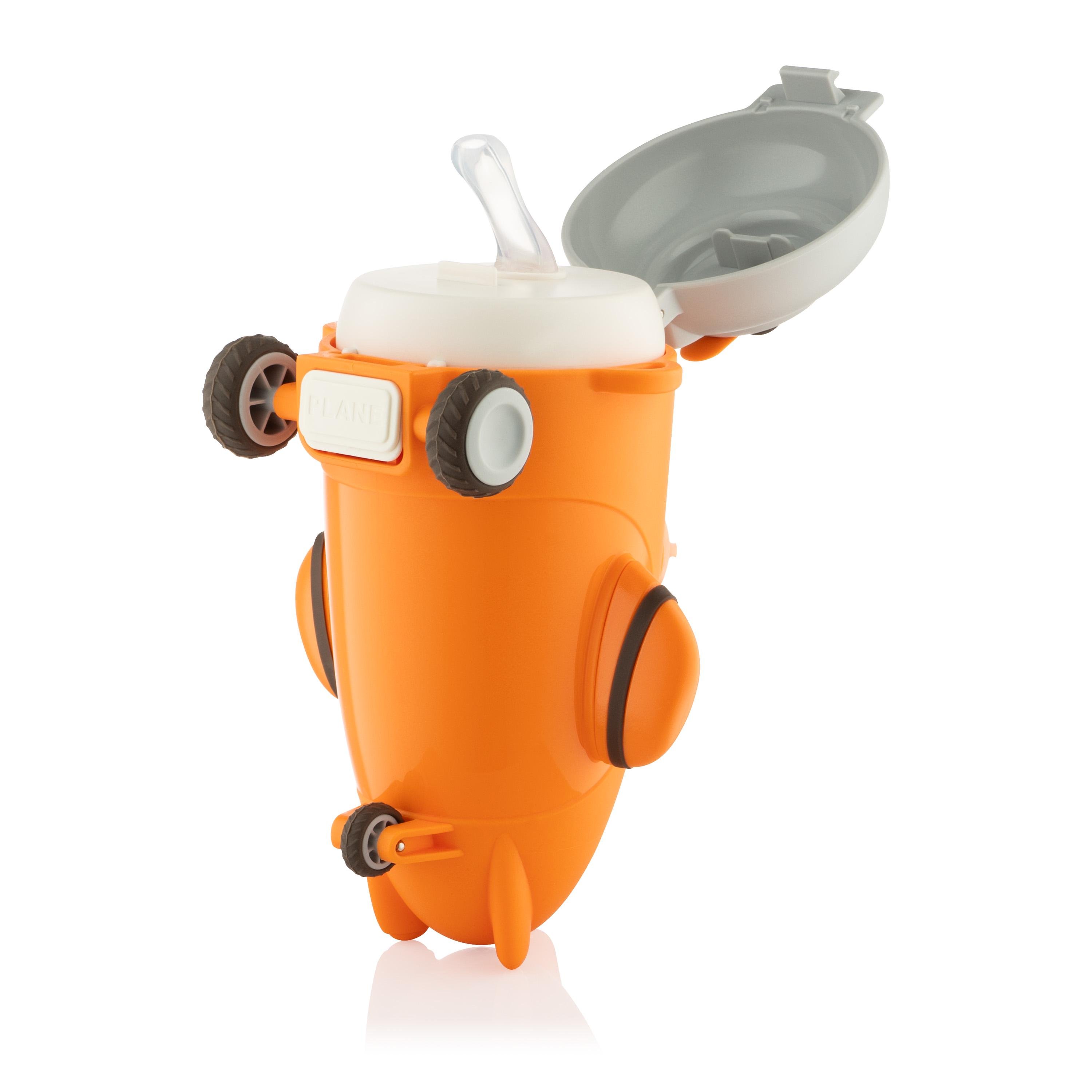 Бутылка для воды детская Ardesto Plane со шнурочком и наклейками 550 мл Оранжевый - фото 8