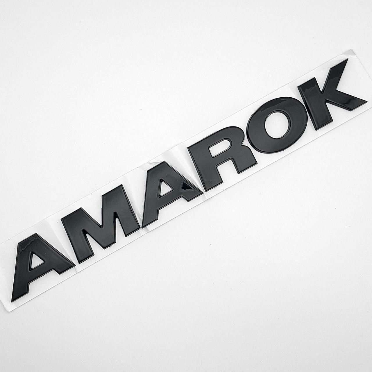 Эмблема надпись Amarok Volkswagen ABS 25,5х3,3 см Черный глянцевый (2828253988)