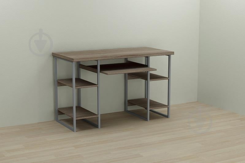 Компьютерный стол Ferrum-decor Тим 75x140x70 серый ДСП Дуб Сонома Труфель 32мм