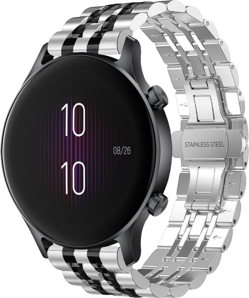 Браслет металлический Spinye Line для Haylou LS04 (RS3) Silver Black (28987-69)