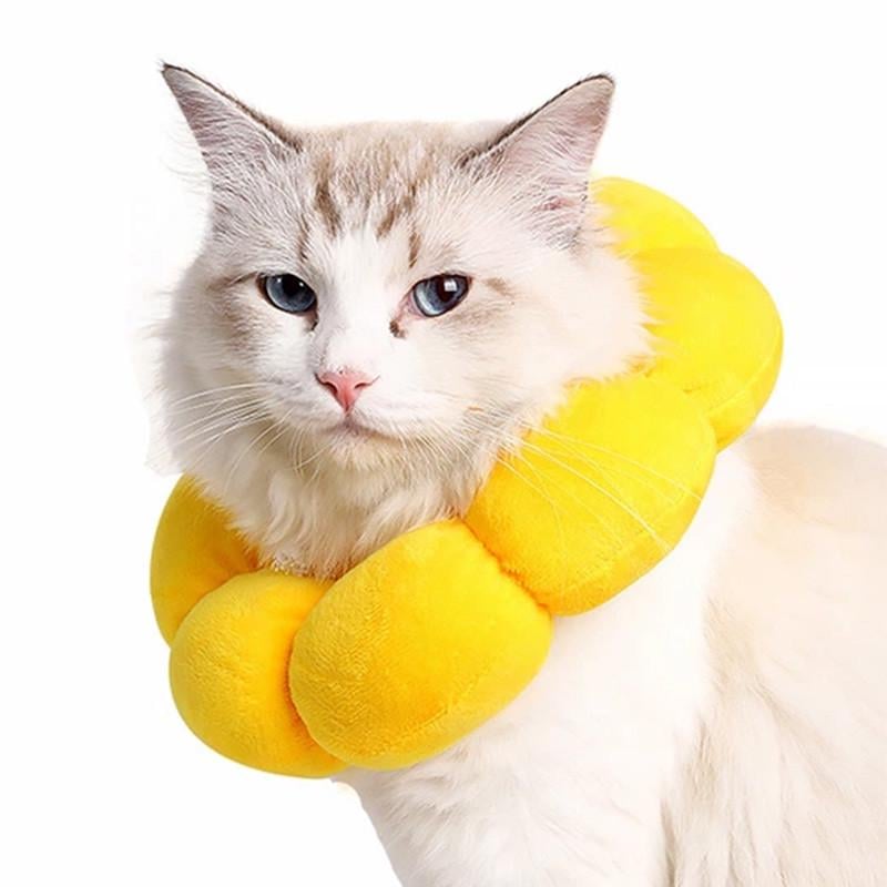 Воротник-подушка для кошек и собак Lesko DT1001 послеоперационный защитный XS Yellow (36490812)