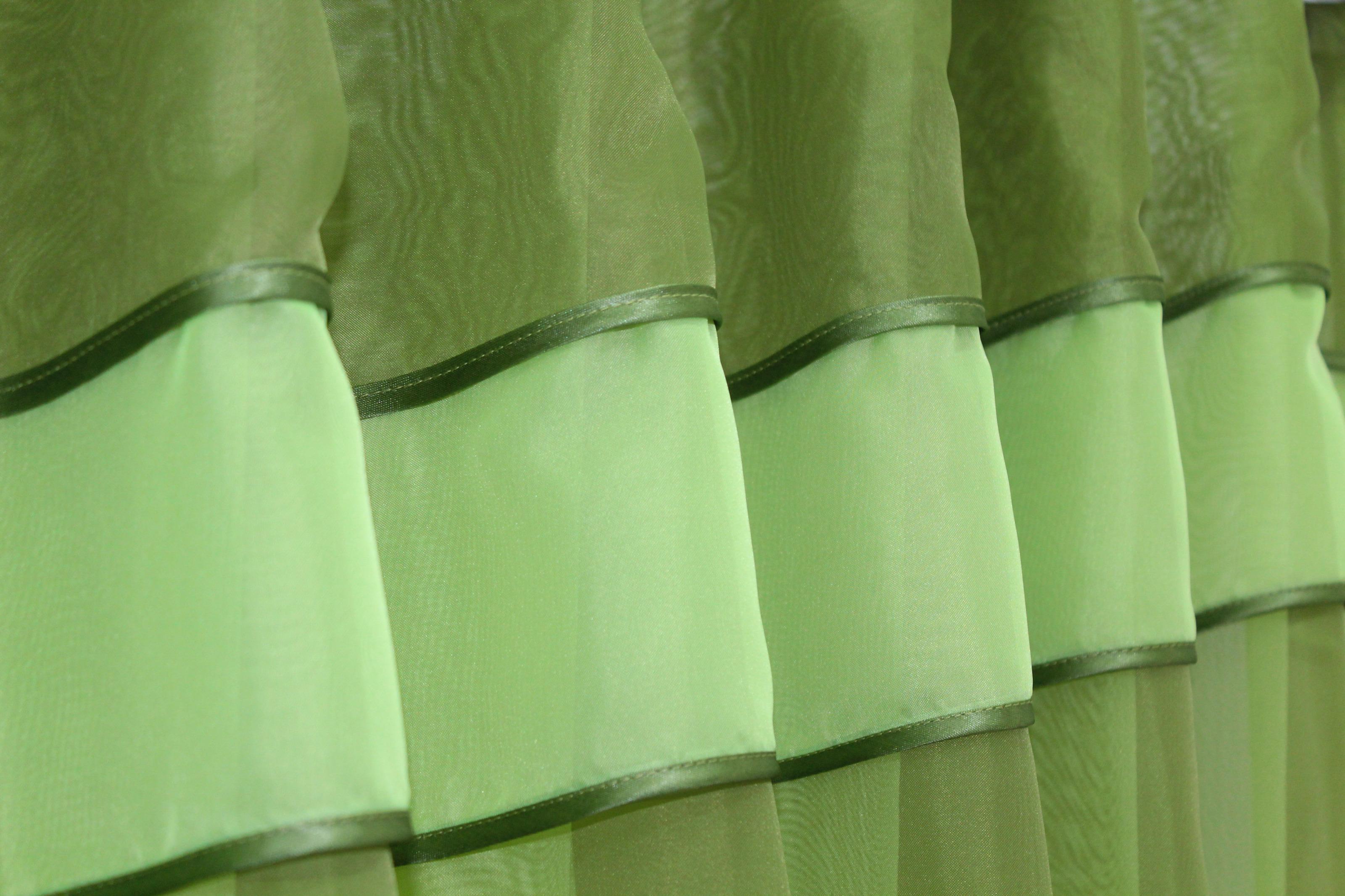 Фіранка кухонна VR-Textil № 018к з ламбрекеном 270х170 см Оливковий/Салатовий (50-217) - фото 4