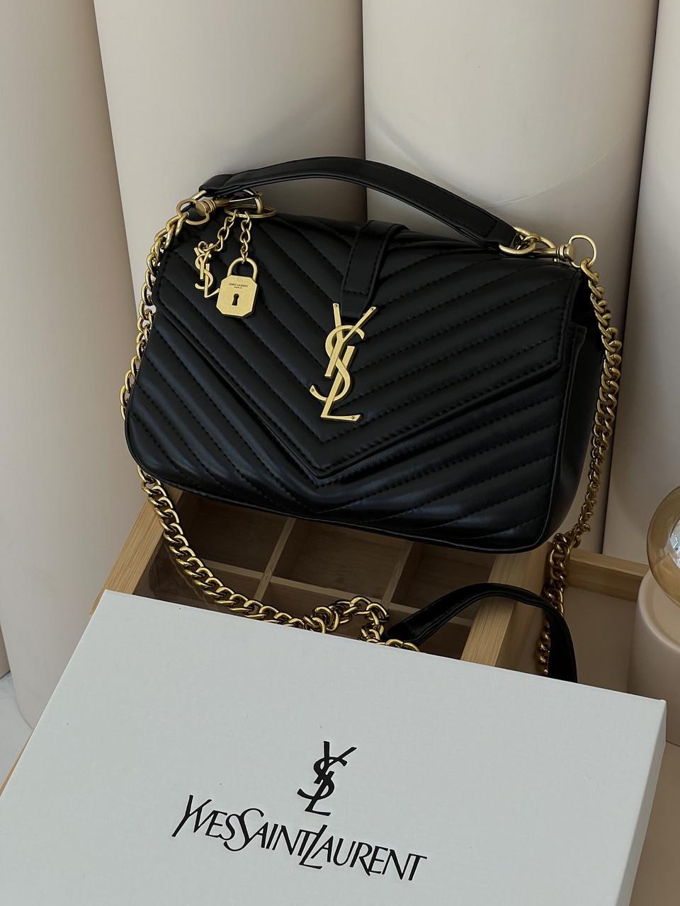 Сумка женская клатч Saint Laurent College Medium In Quilted Черный (2746546924)