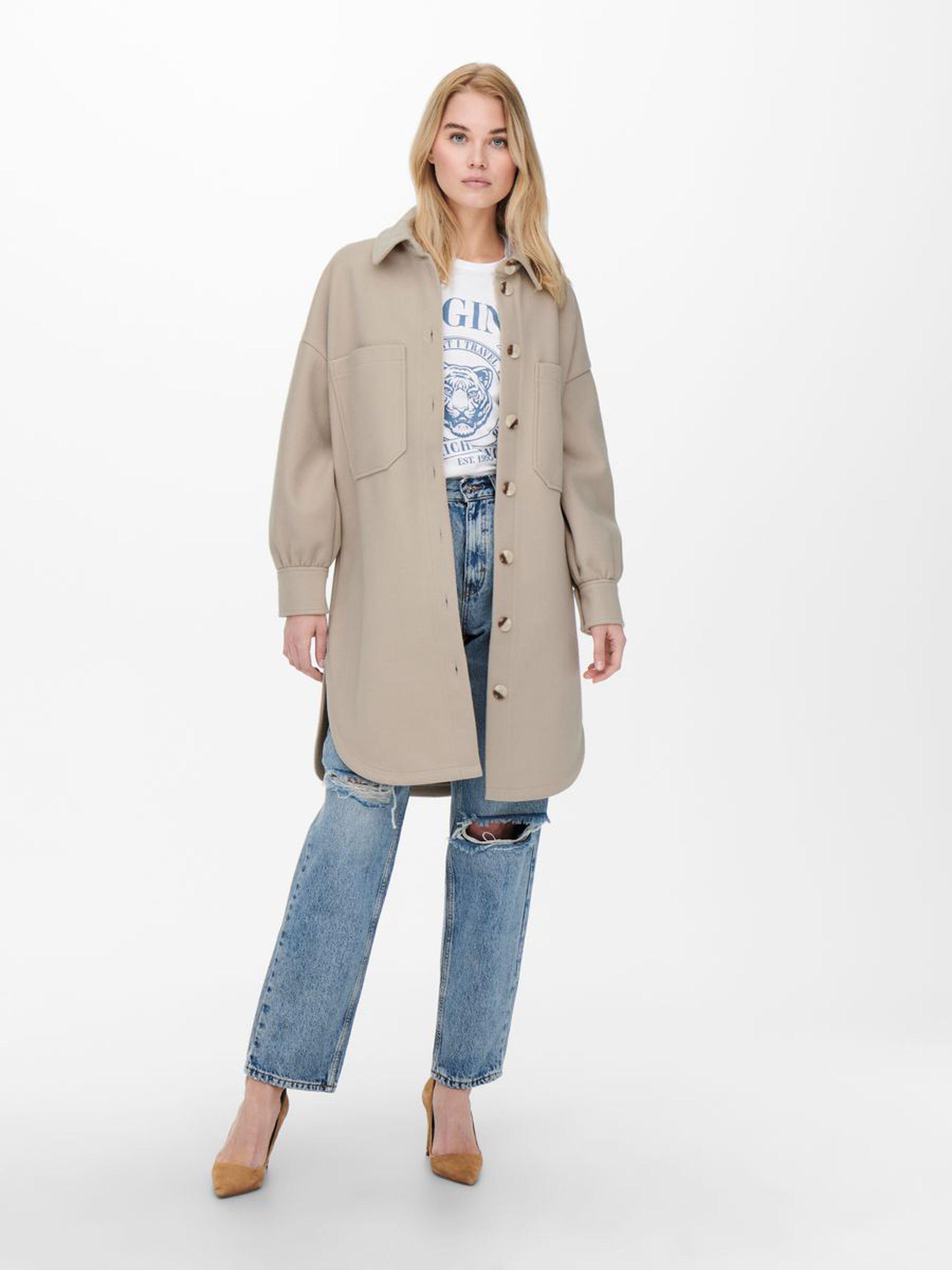 Пальто женское Only 15245351 XS Серый