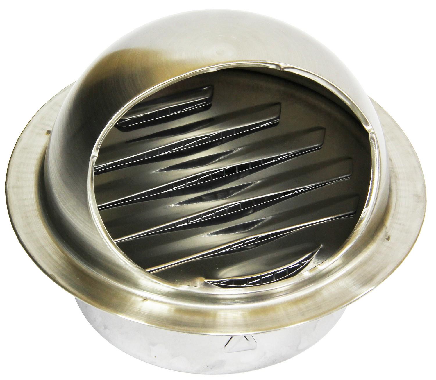 Выход вентиляционный стеновой D100 круглый из нержавеющей стали (KL015) Выход вентиляционный стеновой D100 круглый из нержавеющей стали (KL015)