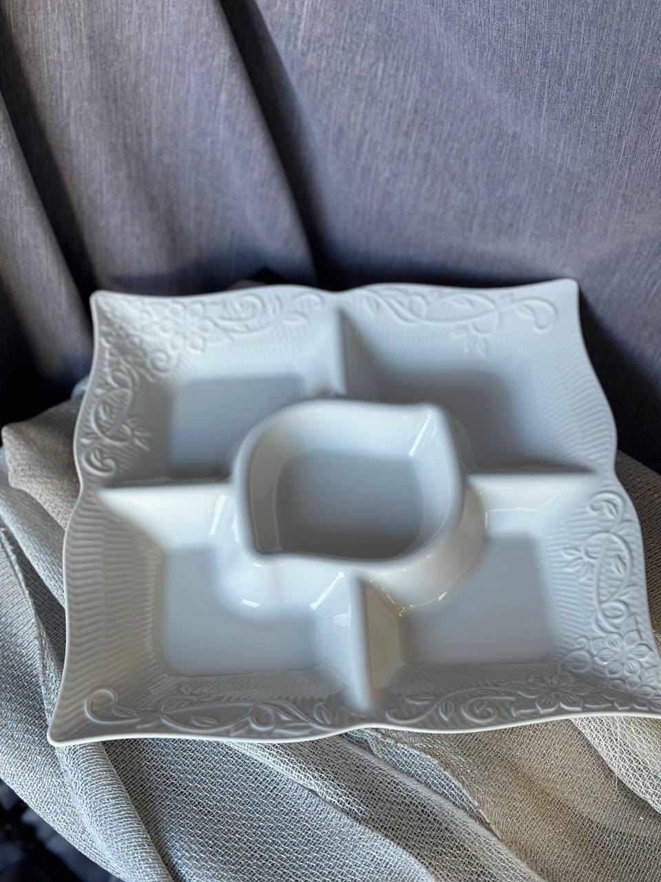 Менажниця TS Kitchen керамічна 33 см 5 секцій Білий (24628147) - фото 8 Менажниця TS Kitchen керамічна 33 см 5 секцій Білий (24628147) - фото 8