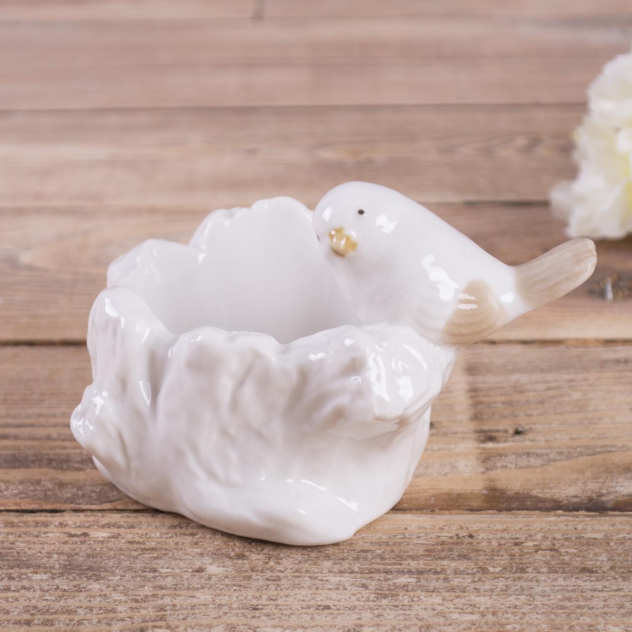 Подставка с птичкой Белый (5106)