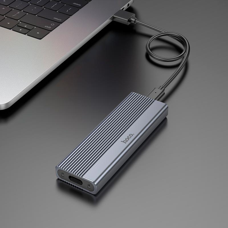Карман для жестких дисков SSD Hoco HB47 M,2 SATA USB-C до 4 ТБ Grey (685bd42d) - фото 7