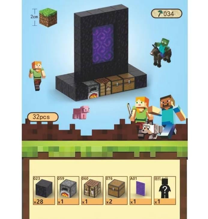 Конструктор для детей Minecraft на магнитах 32 деталей X125 (3698142)