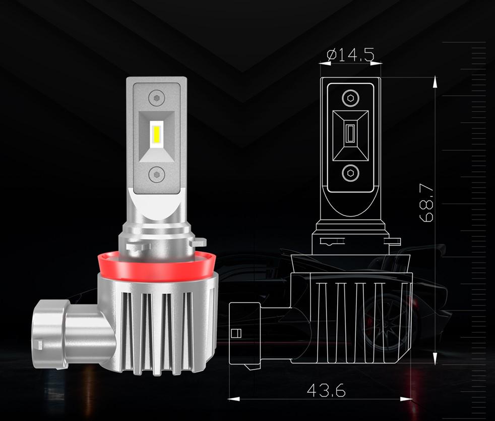 Автолампи Sho-Me F3 H11 LED 20W 2 шт. - фото 3 Автолампи Sho-Me F3 H11 LED 20W 2 шт. - фото 3