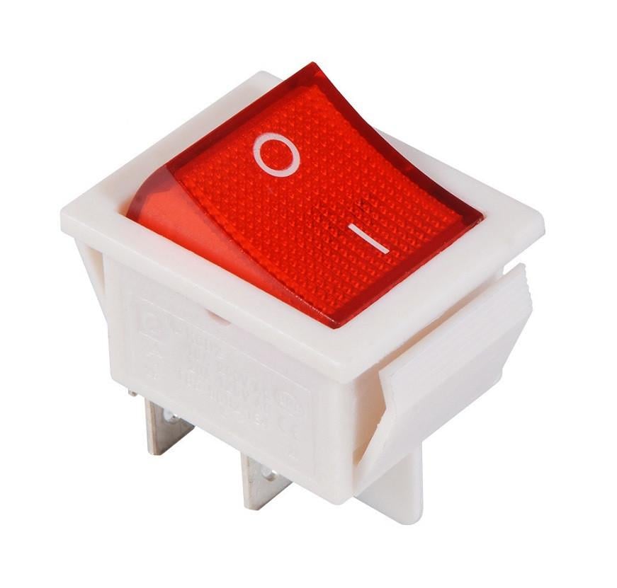 Переключатель TechnoSystems KCD2-201N R/W 220 V с подсветкой Red (1554870617)