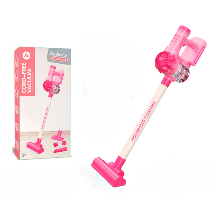 Детский игровой пылесос Fun Game HJ619E с насадками/со звуковыми эффектами/пенопластовыми шариками Розовый (2745682036)