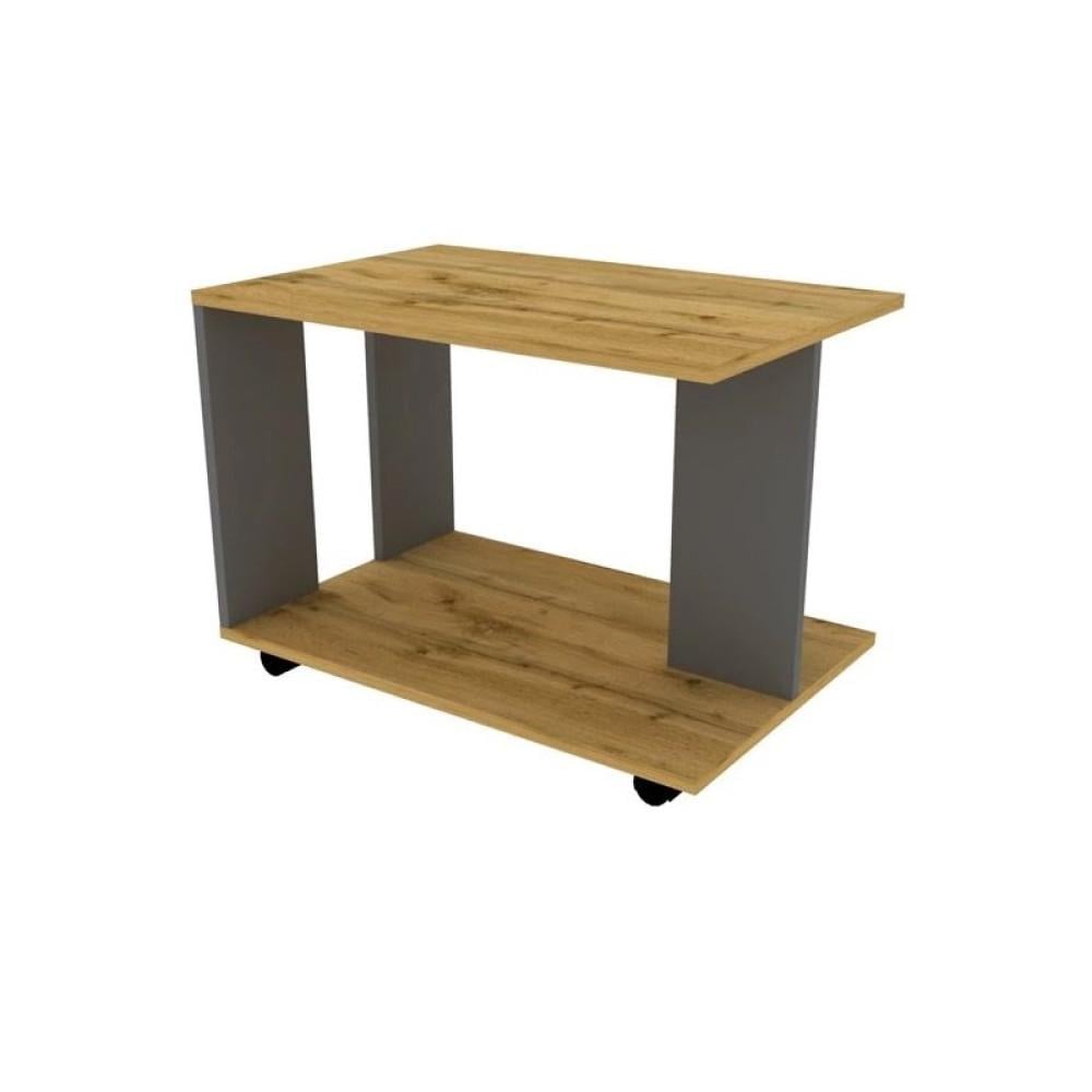 Журнальний столик на коліщатках "Фіджі" 675х487х447 мм Крафт/Антрацит Журнальний столик на коліщатках "Фіджі" 675х487х447 мм Крафт/Антрацит