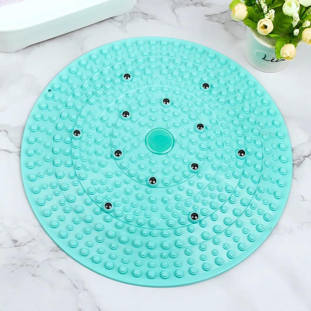 Массажный коврик-диск акупунктурный OSPORT с магнитами для массажа ног и стоп 35 см Голубой (MS 4208)