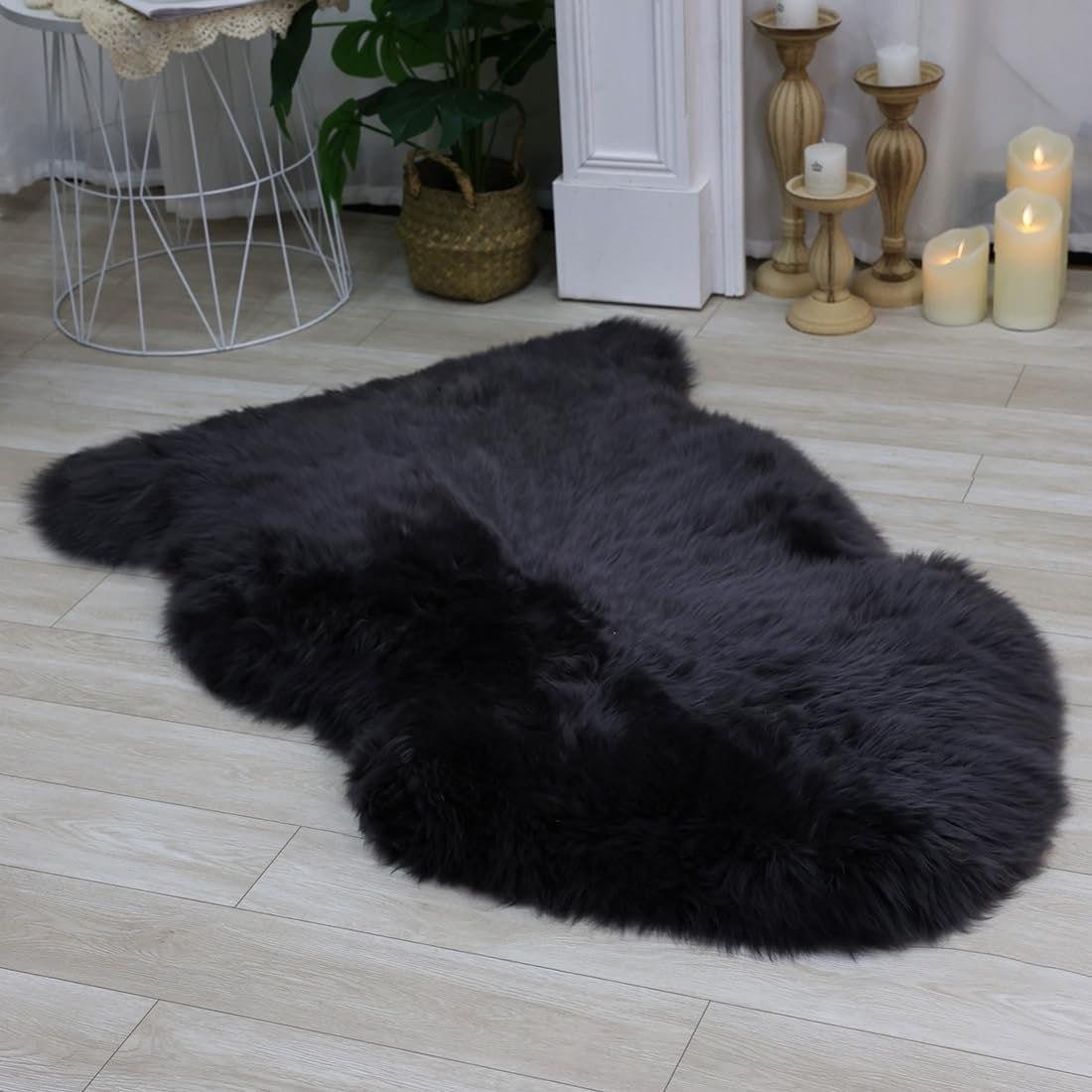 Ковер плюшевый 60х90 см Черный (Д-am-kovr-mishka-008)