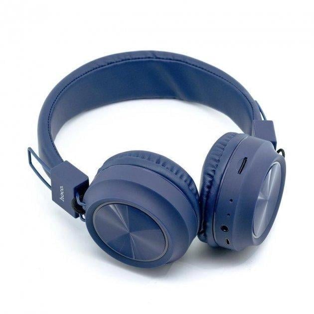 Наушники беспроводные HOCO W25 Promise Wireless Headphones Bluetooth Blue (000248) - фото 2