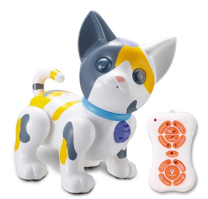 Интерактивная игрушка ZHORYA 2nd Generation Intelligent Robot Cat робот-котенка на радиоуправлении Бело-Желтый (SUN6402)
