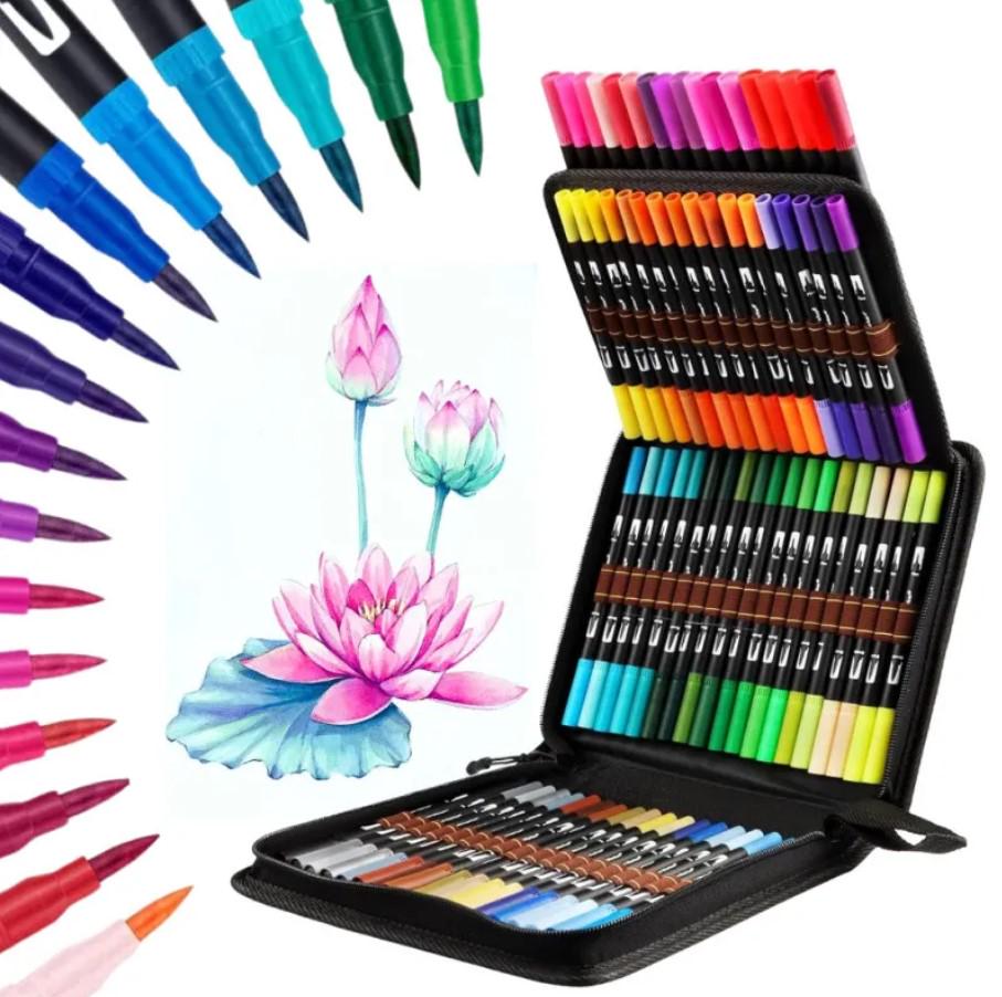 Фломастери акварельні двосторонні Dual Brush з сумкою 80 шт. (256) - фото 7 Фломастери акварельні двосторонні Dual Brush з сумкою 80 шт. (256) - фото 7