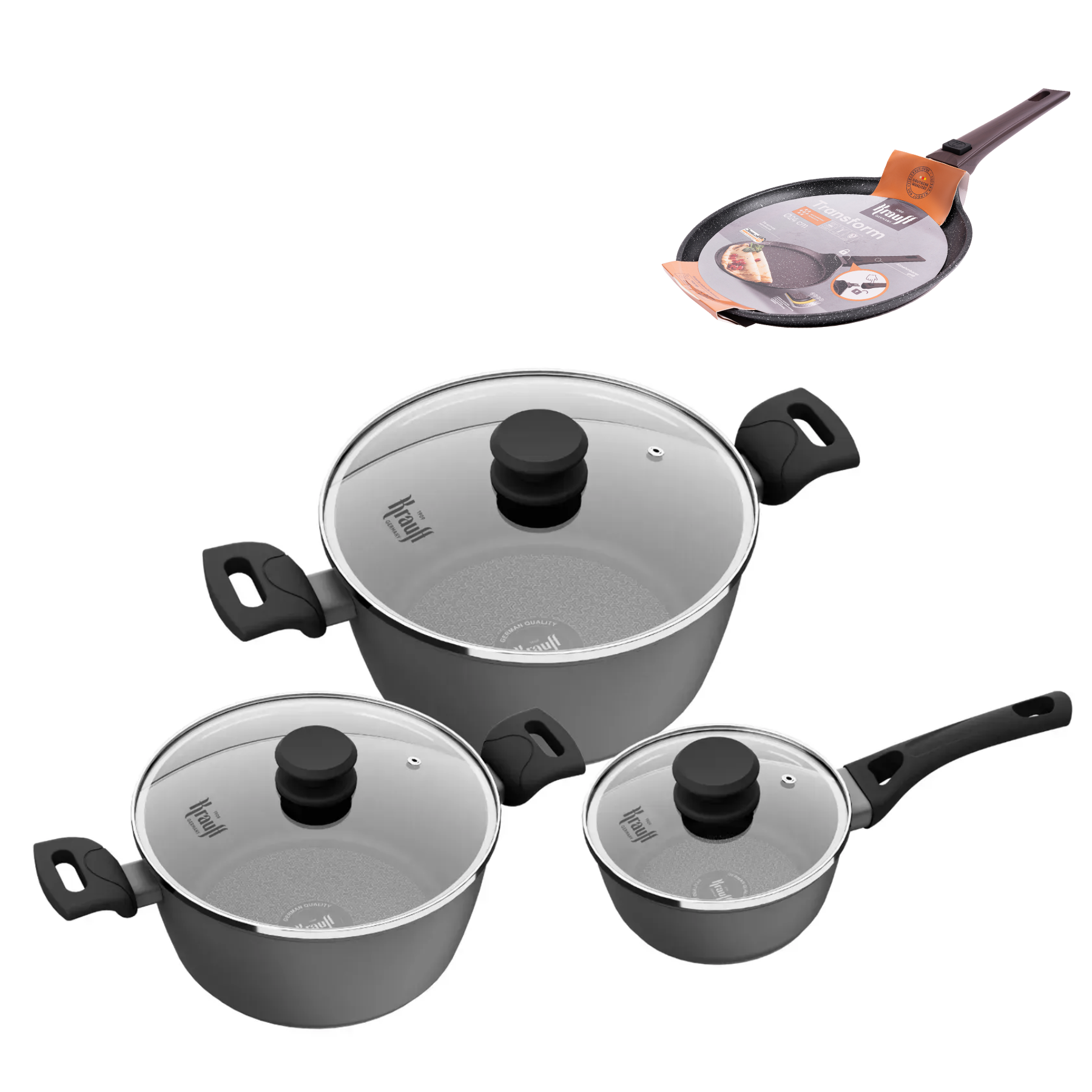 Набор кастрюль Krauff Hamburg со сковородой для блинов 24 см (55-333-622)