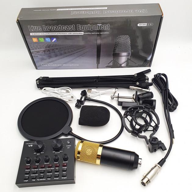 Студийный микрофон и наружная звуковая карта V8 Music D. J. M 800 со стойкой и ветрозащитой (6029305) - фото 3 Студийный микрофон и наружная звуковая карта V8 Music D. J. M 800 со стойкой и ветрозащитой (6029305) - фото 3