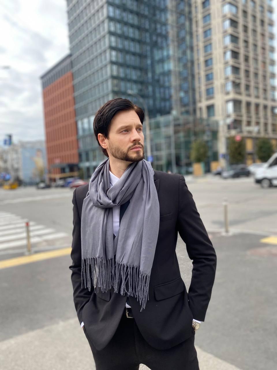 Шарф чоловічий My Scarf Мілан 180х60 см Темно-сірий (29512467) Шарф чоловічий My Scarf Мілан 180х60 см Темно-сірий (29512467)